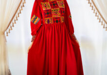 Embroidery Silk Orange Tone Dress